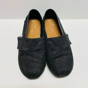 Toms - Black, sparkle/glitter, Toddler size 10